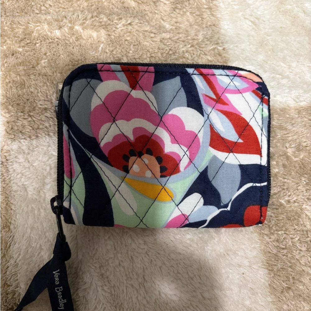 Vera Bradley Quilted Wallet with Floral Design - Pink, Blue, Red